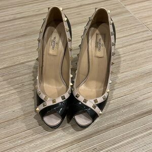 Valentino patent leather studded pumps